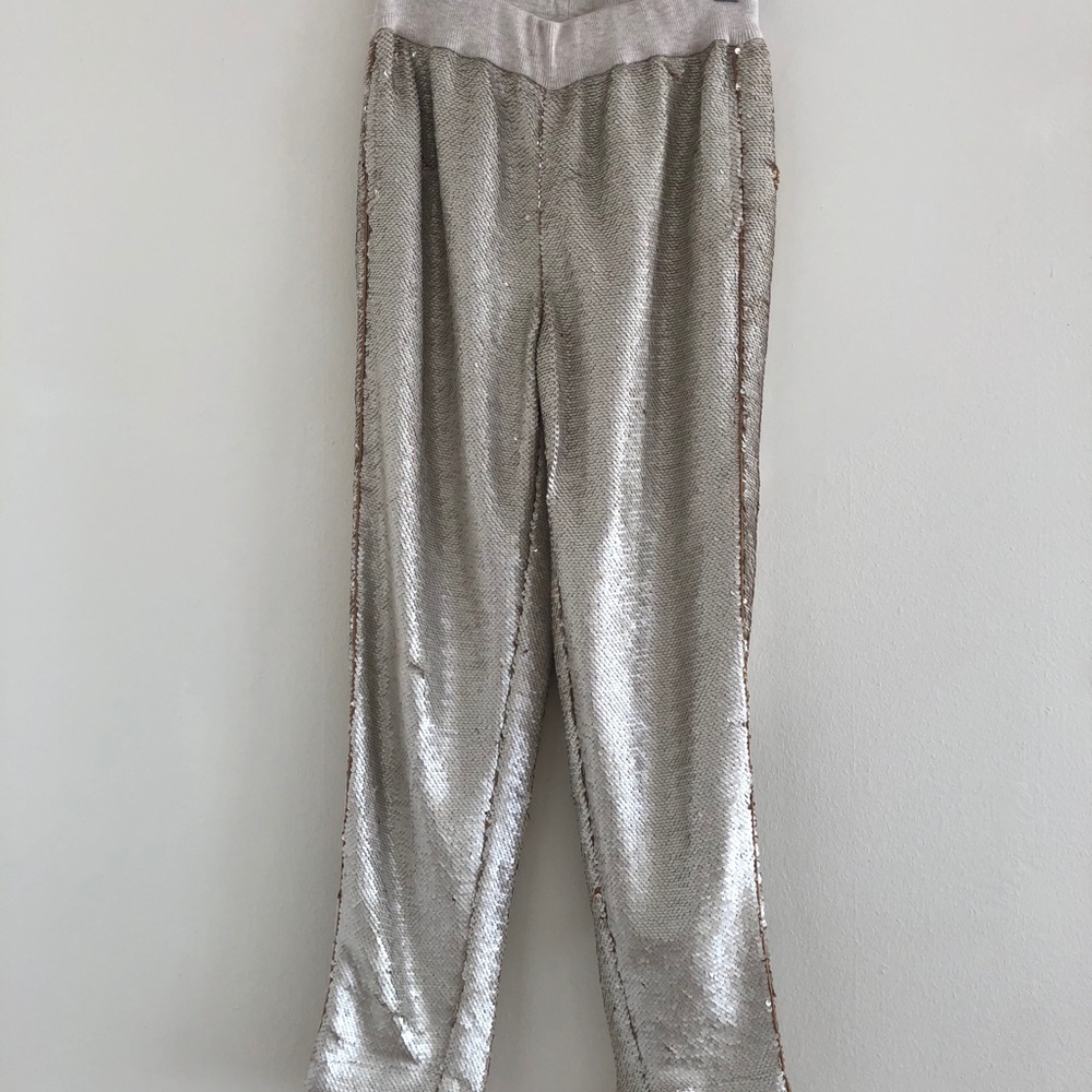 Anthropologie Cropped Sequined Pants